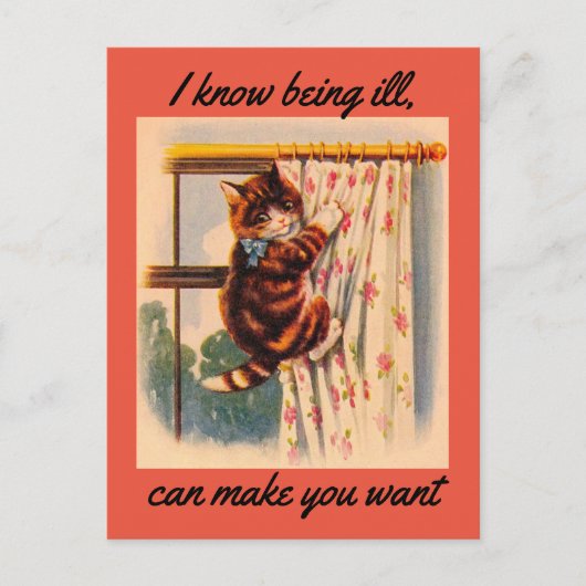 Zieke Kitten Ansichtkaart Briefkaart (Voorkant)