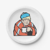 Zieke Man Papieren Bordje (Voorkant)