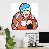 Zieke Man Poster (Thuiskantoor)