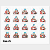 Zieke Man Vierkante Sticker (Vel)
