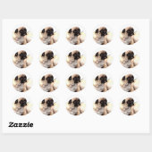 Zieke pug met thermometer stickers (Vel)