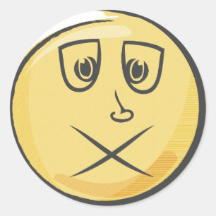 Zieke Retro Emoji Ronde Sticker