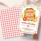 Zieke rode picknick verjaardagsfeest uitnodiging