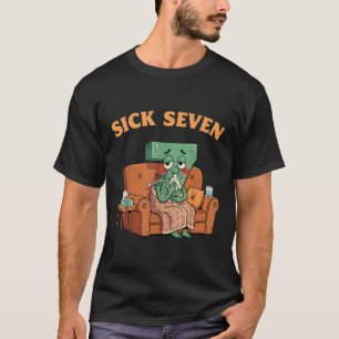 Zieke Seven 67 Halloween Kostuum Leuke Woordspelin T-shirt