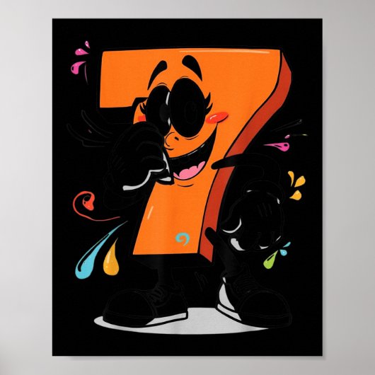Zieke Seven 67 Meme Brainrot Halloween Outfit Idee Poster (Voorkant)
