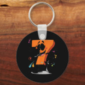 Zieke Seven 67 Meme Brainrot Halloween Outfit Idee Sleutelhanger (Voorkant)
