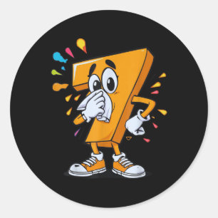 Zieke Seven 67 Meme Halloween Kostuum Voor Fans  Ronde Sticker