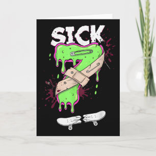 Zieke Seven Meme T-shirt Leuke Woordspeling Drip Kaart