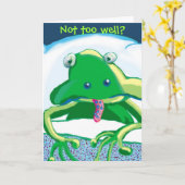 zieke trieste kikker, niet te goed? kaart (Gele Bloem)