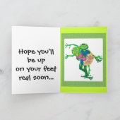 zieke trieste kikker, ziek voelen? kaart (Binnen)