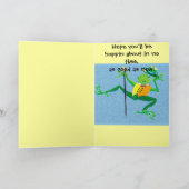 zieke trieste kikker, zieke, trieste en vastgebond kaart (Binnen)