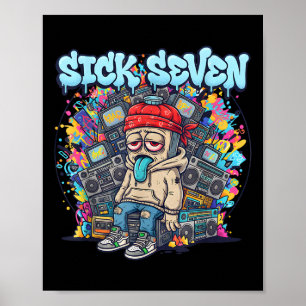 Zieke Zeven 67 Graffiti Meme Zes Zeven Leuke Straa Poster