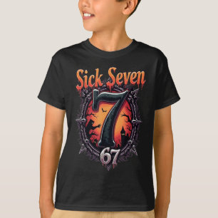 Zieke Zeven 67 Halloween Kostuum Leuk Halloween De T-shirt