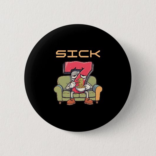 Zieke Zeven 67 Meme Zes Zeven 1 Ronde Button 5,7 Cm (Voorkant)