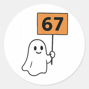 Zieke Zeven Halloween Kostuumontwerp Voor Hallowee Ronde Sticker
