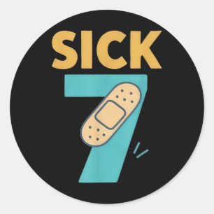 Zieke Zeven Leuke Woordspeling Meme 6 7 Zes Zeven Ronde Sticker
