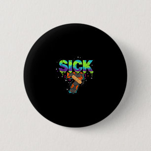 Zieke Zeven Meme Graffiti Drip Leuke Woordspeling  Ronde Button 5,7 Cm