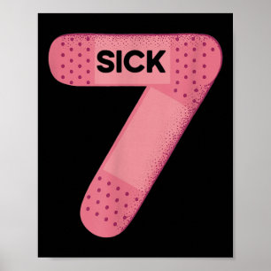 Zieke Zeven Meme T-shirt Zes Zeven Grappige Woords Poster