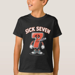 Zieke Zeven Meme T-shirt Zes Zeven Leuke Woordspel