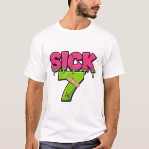 Zieke Zeven Meme T-shirt Zes Zeven Leuke Woordspel