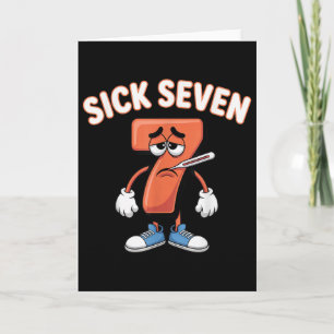 Zieke Zeven Meme T-shirt Zes Zeven Leuke Woordspel Kaart