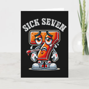 Zieke Zeven Meme T-shirt Zes Zeven Leuke Woordspel Kaart