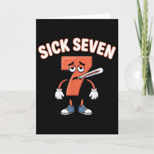 Zieke Zeven Meme T-shirt Zes Zeven Leuke Woordspel Kaart