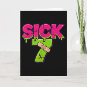 Zieke Zeven Meme T-shirt Zes Zeven Leuke Woordspel Kaart