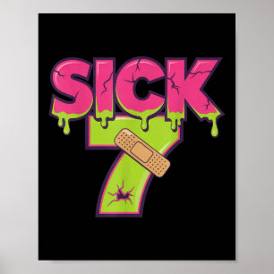 Zieke Zeven Meme T-shirt Zes Zeven Leuke Woordspel Poster