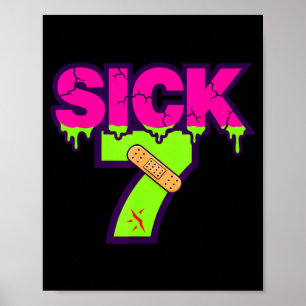 Zieke Zeven Meme T-shirt Zes Zeven Leuke Woordspel Poster