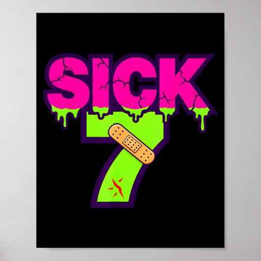 Zieke Zeven Meme T-shirt Zes Zeven Leuke Woordspel Poster (Voorkant)