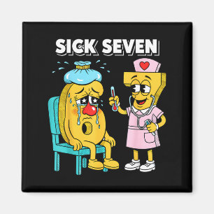 Zieke Zeven Meme Zes Zeven Ziek 7 Grappige Verplee Magneet