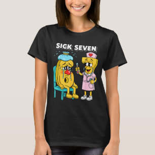 Zieke Zeven Meme Zes Zeven Ziek 7 Grappige Verplee T-shirt