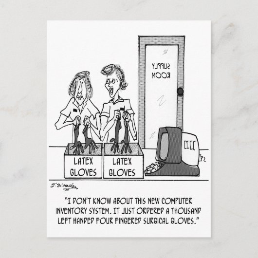 Ziekenhuis Cartoon 1830 Briefkaart (Voorkant)