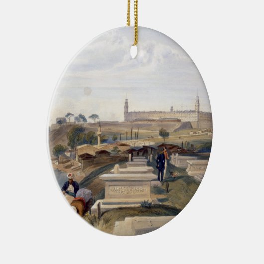 Ziekenhuis en begraafplaats, Scutari, bord uit 'Th Keramisch Ornament (Rechts)