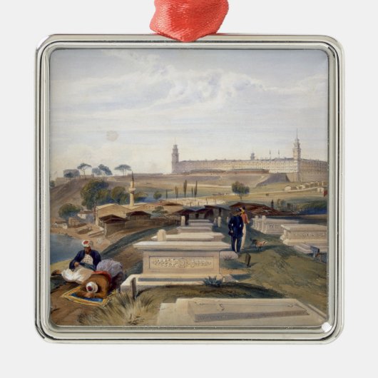 Ziekenhuis en begraafplaats, Scutari, bord uit 'Th Metalen Ornament (Voorkant)