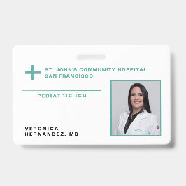 Ziekenhuis Groene Dokterslogo Foto ID Badge