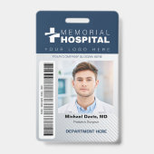 Ziekenhuis ID-badge met foto en barcode Badge (Voorzijde)