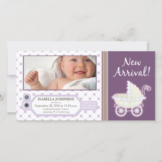 Ziekenhuis ID Label Baby Aankondiging geboorte: pa (Voorkant)