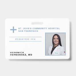 Ziekenhuis Licht Blauw Medisch Doctor Logo Foto ID Badge