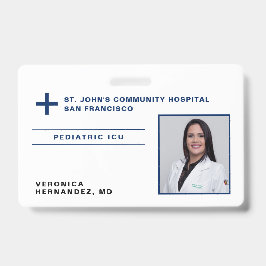 Ziekenhuis Marineblauw Medisch Dokter Logo Foto ID Badge