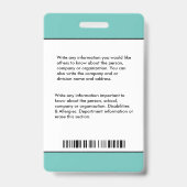 Ziekenhuis Medisch Personeel Foto Id Logo Badge (Achterkant)