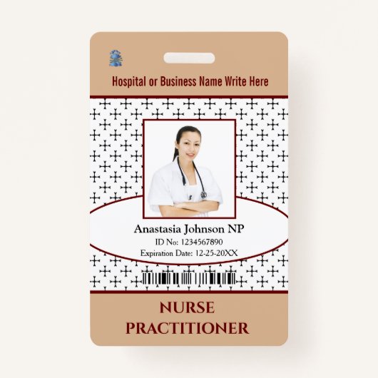 Ziekenhuis Medisch Verpleegkundige NP Medewerker F Badge (Voorkant)