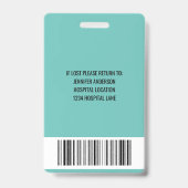 Ziekenhuis Medische ID Badge (Achterkant)