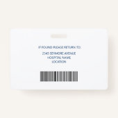 Ziekenhuis Medische ID Foto Logo Badge (Achterkant)