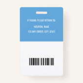 Ziekenhuis Medische ID Medewerker Blauwe Barcode Q Badge (Achterkant)