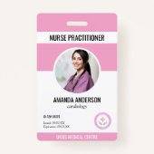 Ziekenhuis Medische ID Medewerker Roze Barcode QR Badge (Voorkant)