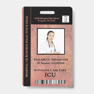 Ziekenhuis Medische Intensive Care ICU Medewerker  Badge