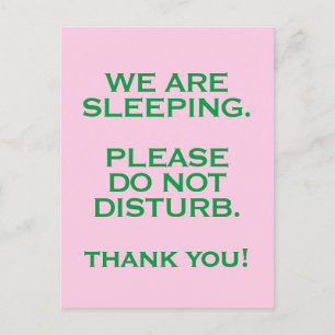 Ziekenhuis niet storen teken briefkaart