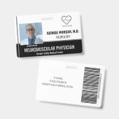 Ziekenhuis Personeel Foto ID Badge met Barcode (Voor- en achterkant)